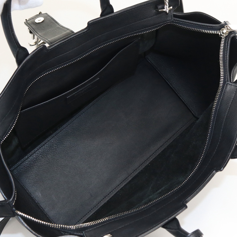Saint Laurent Downtown Cabas Handbag Leather Black - Picture 3 of 11